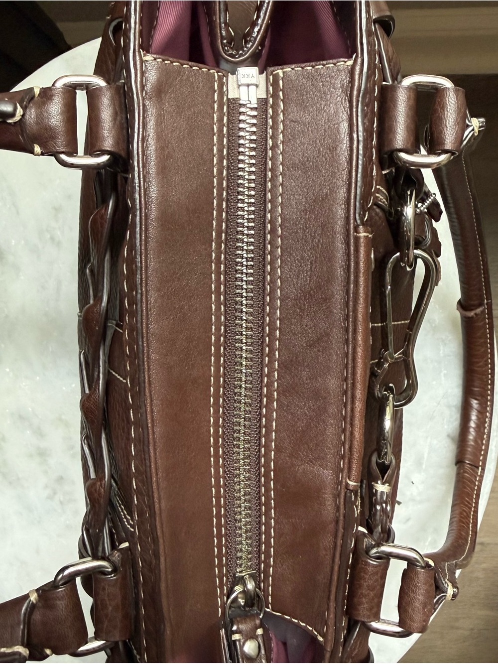 Coach Hamptons Leather Carryall Satchel w/Braided Belt Detail F13084 - Picture 12 of 12